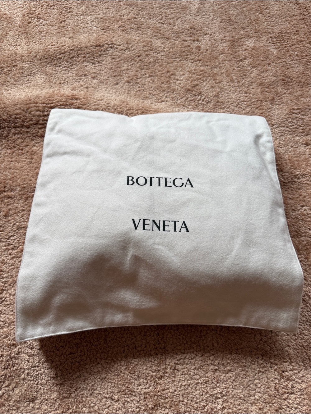 Bottega Veneta White Dust Bag/ Pillow with Black Logo